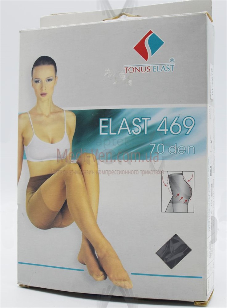 Женские компрессионные колготки Tonus Elast 469 профилактические закрытый носок черные