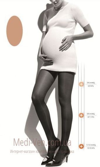 Компрессионные прозрачные колготы от варикоза для беременных женщин Segreta Young Maman 70 профилактические закрытый носок МИКРОФИБРА