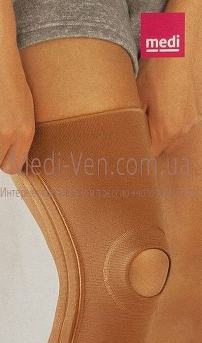 Бандаж компрессионный для коленного сустава medi Elastic Knee support c ребрами жесткости и открытым надколенником - Германия