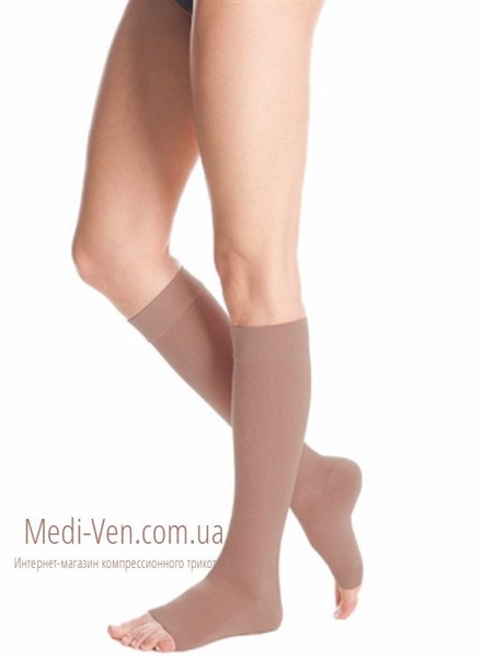 Компрессионные гольфы Maxis Cotton с микрокапсулами Aloe Vera 1 класс компрессии для женщин с открытым носком