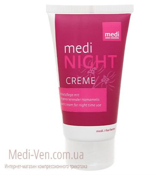 НОЧНОЙ противоварикозный крем с гамамелисом для регенерации кожи ног medi night creme 150 мл - Германия