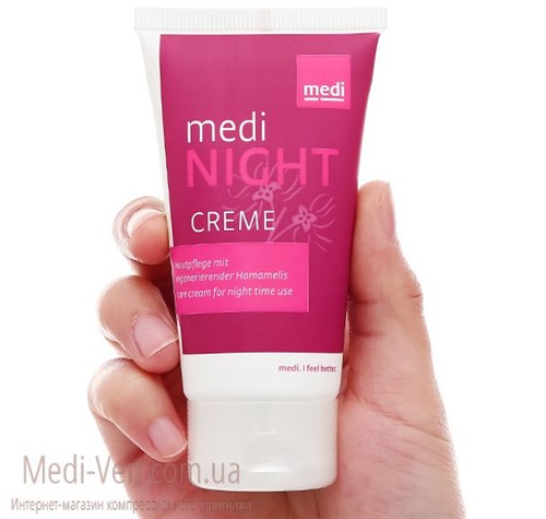 НОЧНОЙ противоварикозный крем с гамамелисом для регенерации кожи ног medi night creme 150 мл - Германия