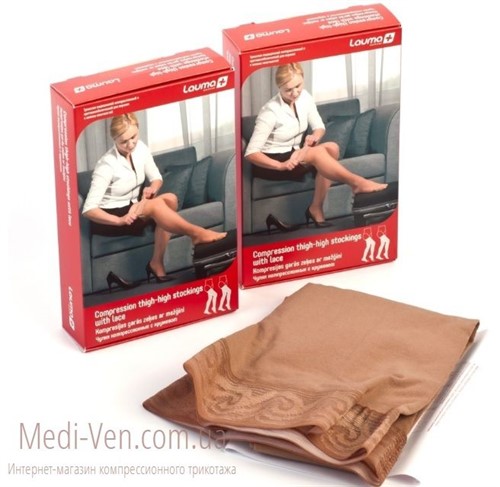 Компрессионные чулки Lauma medical 2 класс компрессии открытый носок кружевная резинка