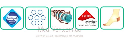 Компрессионные чулки Aries Avicenum 360 2 класс компрессии открытый носок черные