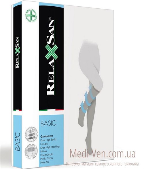 Компрессионные гольфы Relaxsan Basic 2 класс компрессии открытый и закрытый носок для женщин и мужччин
