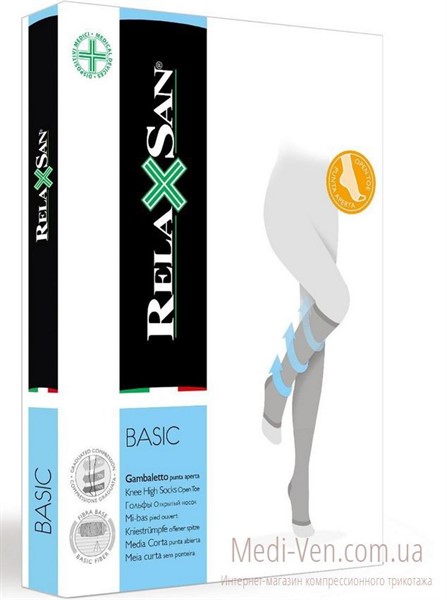 Компрессионные гольфы Relaxsan Basic 2 класс компрессии открытый и закрытый носок для женщин и мужччин