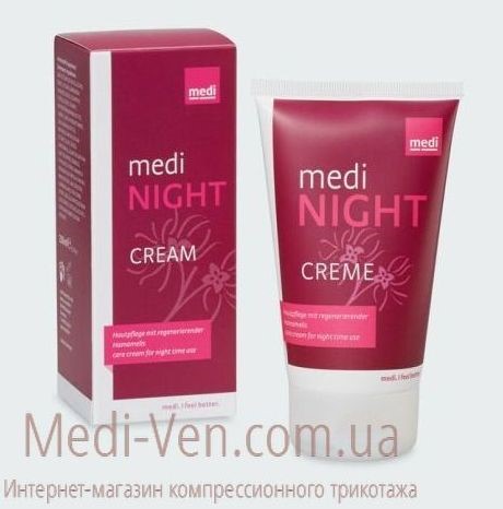 НОЧНОЙ противоварикозный крем с гамамелисом для регенерации кожи ног medi night creme 150 мл - Германия