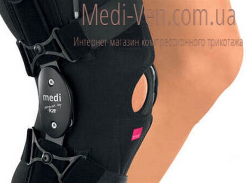 Бандаж для коленного сустава medi Collamed OA с шарнирами physioglide и надувной вставкой для регулировки угла варусного/вальгусного отклонения - Германия