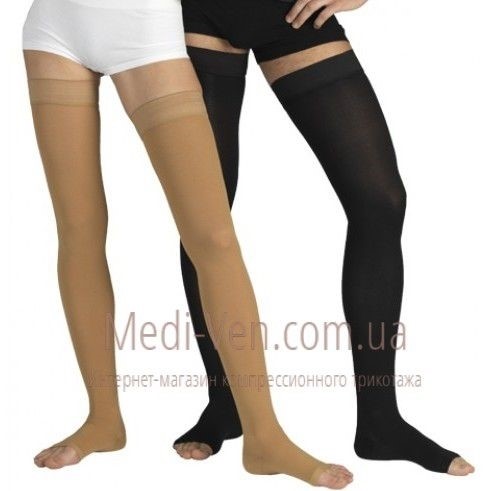 Компрессионные чулки Tonus Elast Lux 2 класс компрессии черные открытый носок