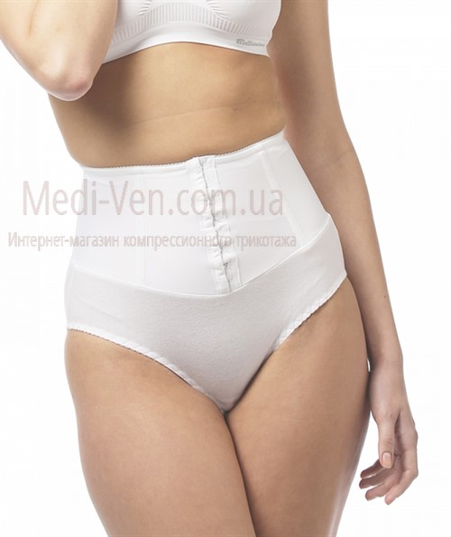 Хлопковые трусы медицинские эластичные послеродовые, с завышенной линией талии и вертикальными ребрами жесткости Tonus Elast 0105 Evita размер 1, черные